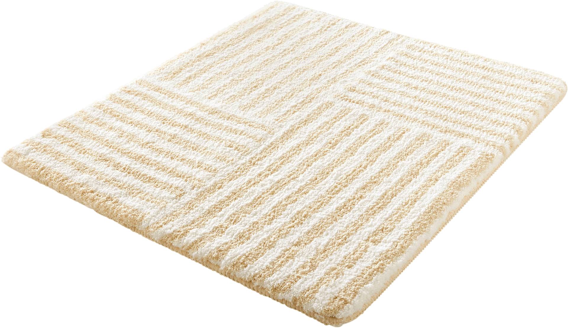 Kleine Wolke Badematte "Chelsea" Höhe 20 mm rutschhemmend beschichtet fußbodenheizungsgeeignet Badteppich, modernes Design, gestreift von Kleine Wolke
