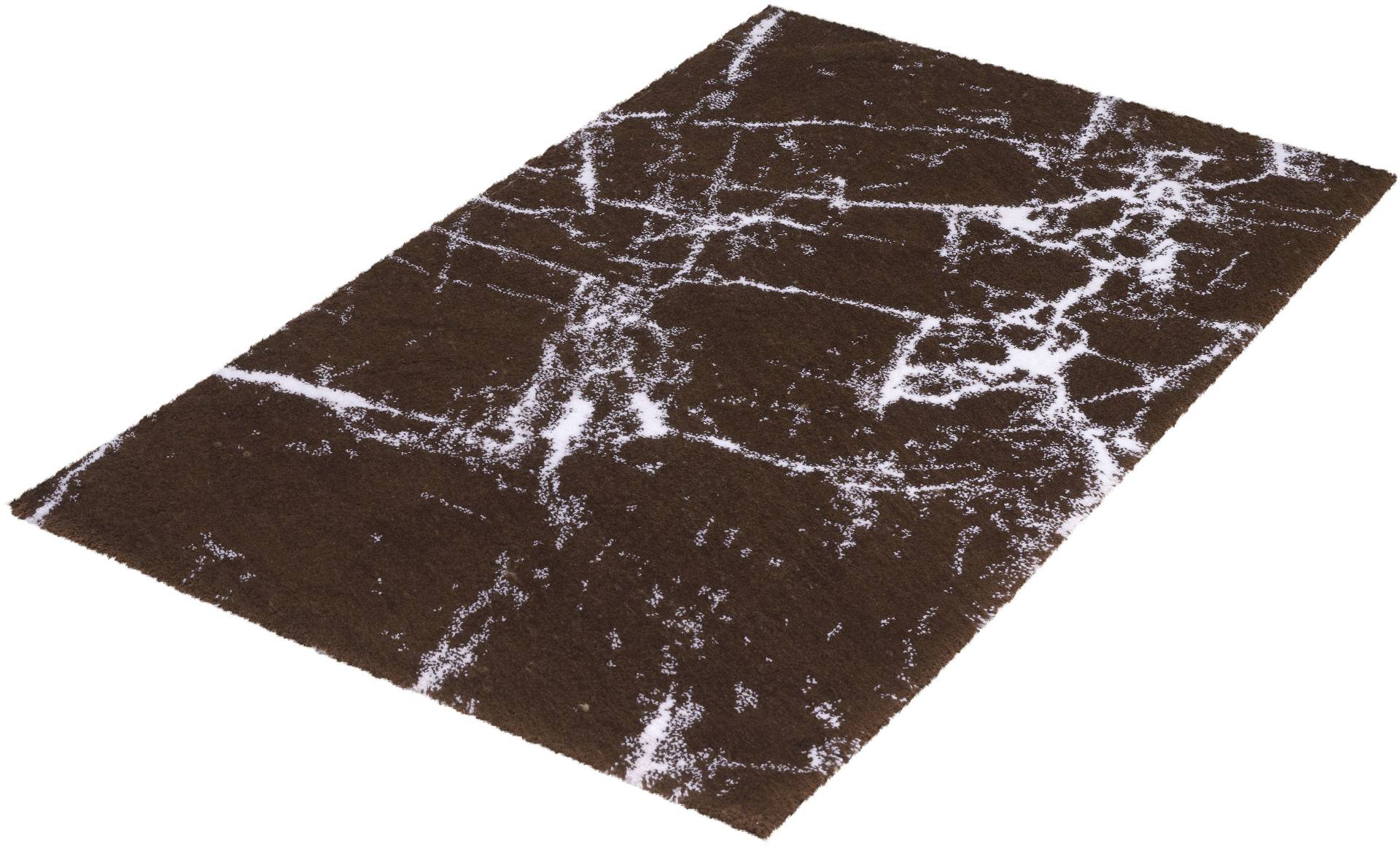 Kleine Wolke Badematte "Como" Höhe 16 mm rutschhemmend beschichtet fußbodenheizungsgeeignet Badteppich, modernes Marmor Design, waschbar von Kleine Wolke