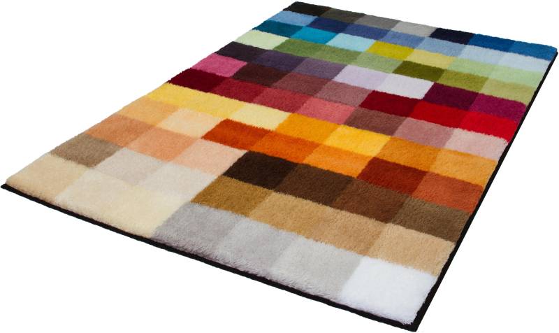 Kleine Wolke Badematte "Cubetto" Höhe 25 mm rutschhemmend beschichtet fußbodenheizungsgeeignet Badteppich, modernes Karo Muster, rechteckig & rund erhältlich von Kleine Wolke