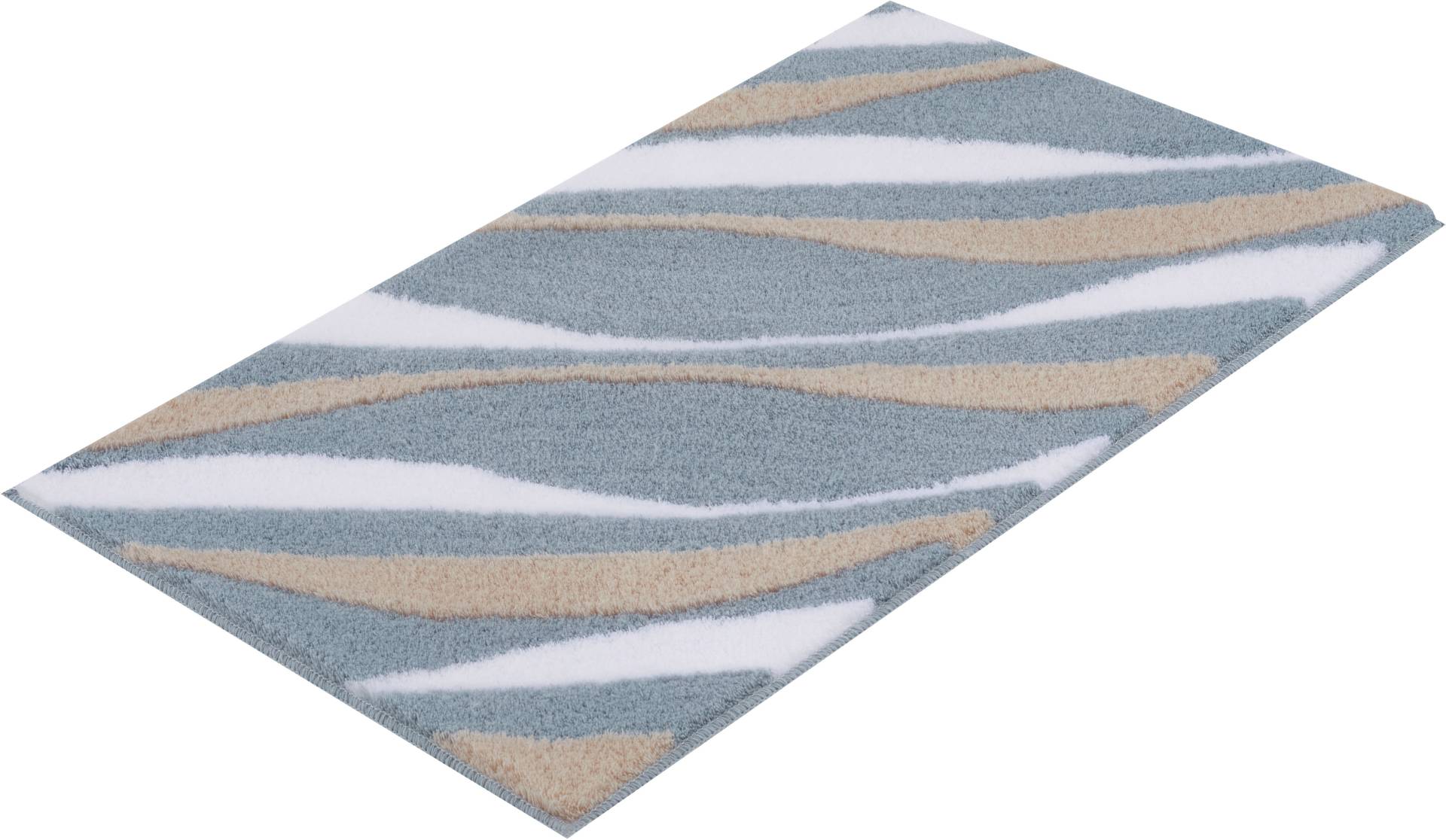 Kleine Wolke Badematte "Dream", rutschhemmend beschichtet, fußbodenheizungsgeeignet, Badteppich, Wellen Design von Kleine Wolke