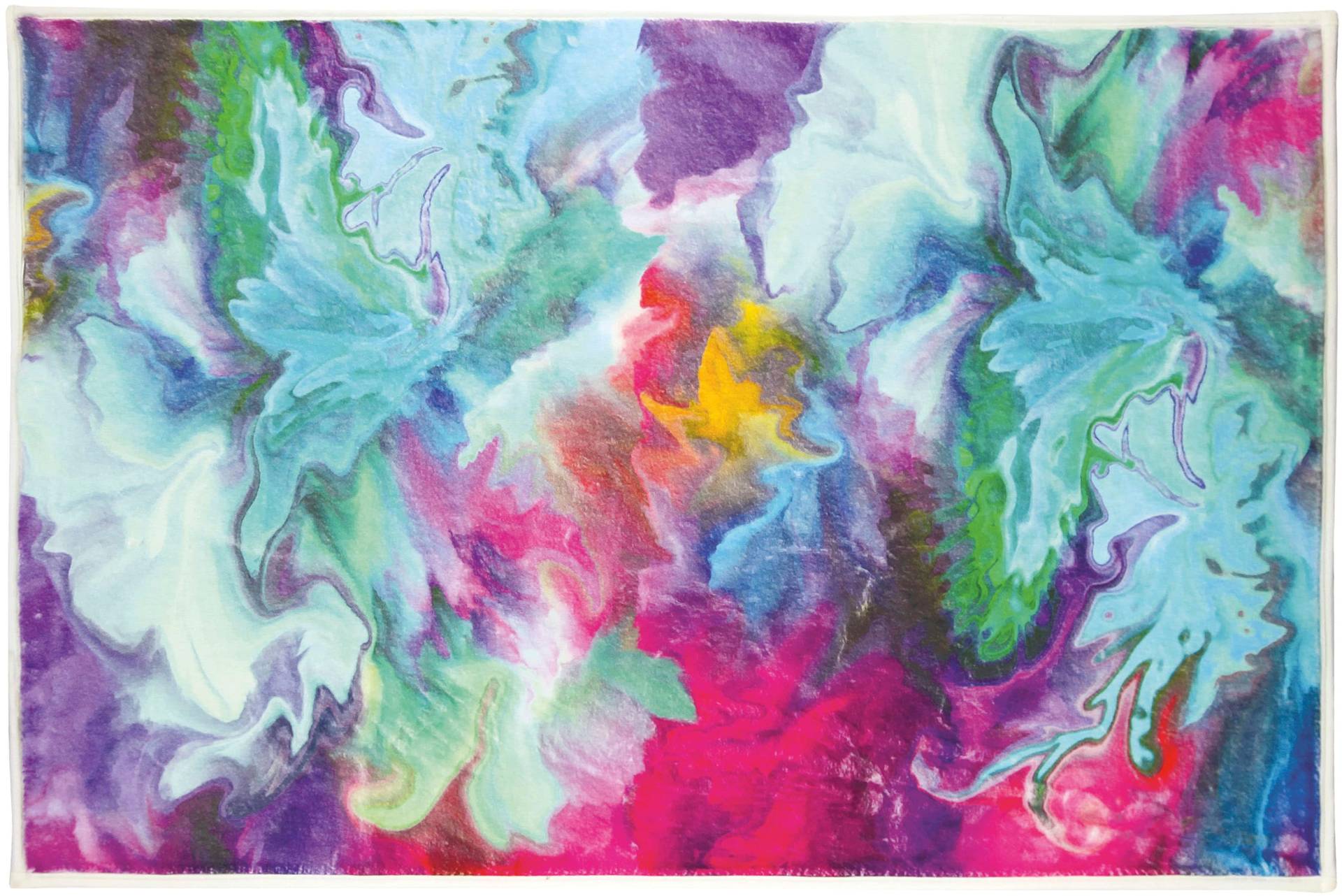 Kleine Wolke Badematte "Fusion", rutschhemmend beschichtet, fußbodenheizungsgeeignet, Badteppich, bedruckt, modernes Design, kräftige Farben von Kleine Wolke