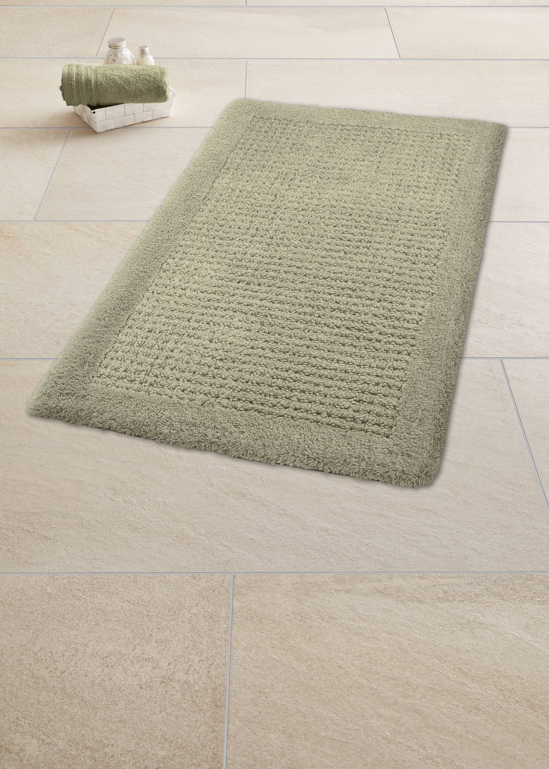 Kleine Wolke Badematte "Net" Höhe 17 mm rutschhemmend beschichtet fußbodenheizungsgeeignet Badteppich, Uni Farben, rutschhhemmend von Kleine Wolke