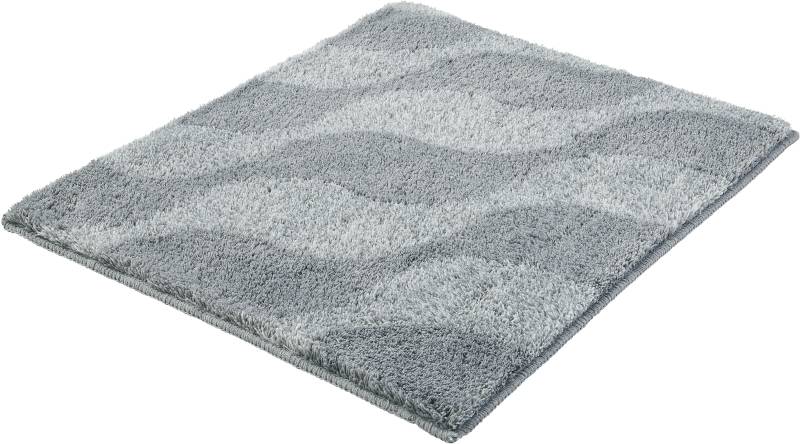 Kleine Wolke Badematte ""Onda"" Höhe 15 mm rutschhemmend beschichtet fußbodenheizungsgeeignet Badteppich, modernes Ton in Ton Wellendesign, flauschig von Kleine Wolke