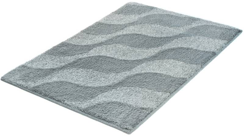 Kleine Wolke Badematte ""Onda"" Höhe 15 mm rutschhemmend beschichtet fußbodenheizungsgeeignet Badteppich, modernes Ton in Ton Wellendesign, flauschig von Kleine Wolke