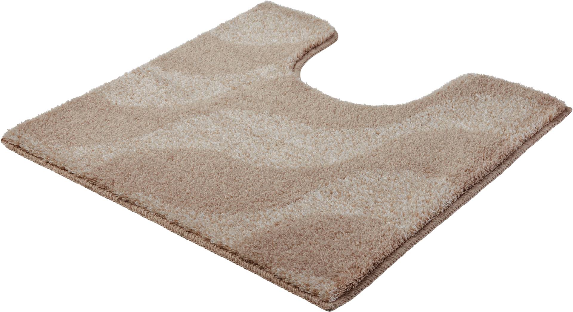 Kleine Wolke Badematte ""Onda"" Höhe 15 mm rutschhemmend beschichtet fußbodenheizungsgeeignet Badteppich, modernes Ton in Ton Wellendesign, flauschig von Kleine Wolke