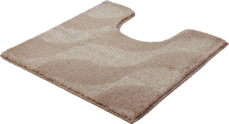 Kleine Wolke Badematte ""Onda"" Höhe 15 mm rutschhemmend beschichtet fußbodenheizungsgeeignet Badteppich, modernes Ton in Ton Wellendesign, flauschig von Kleine Wolke