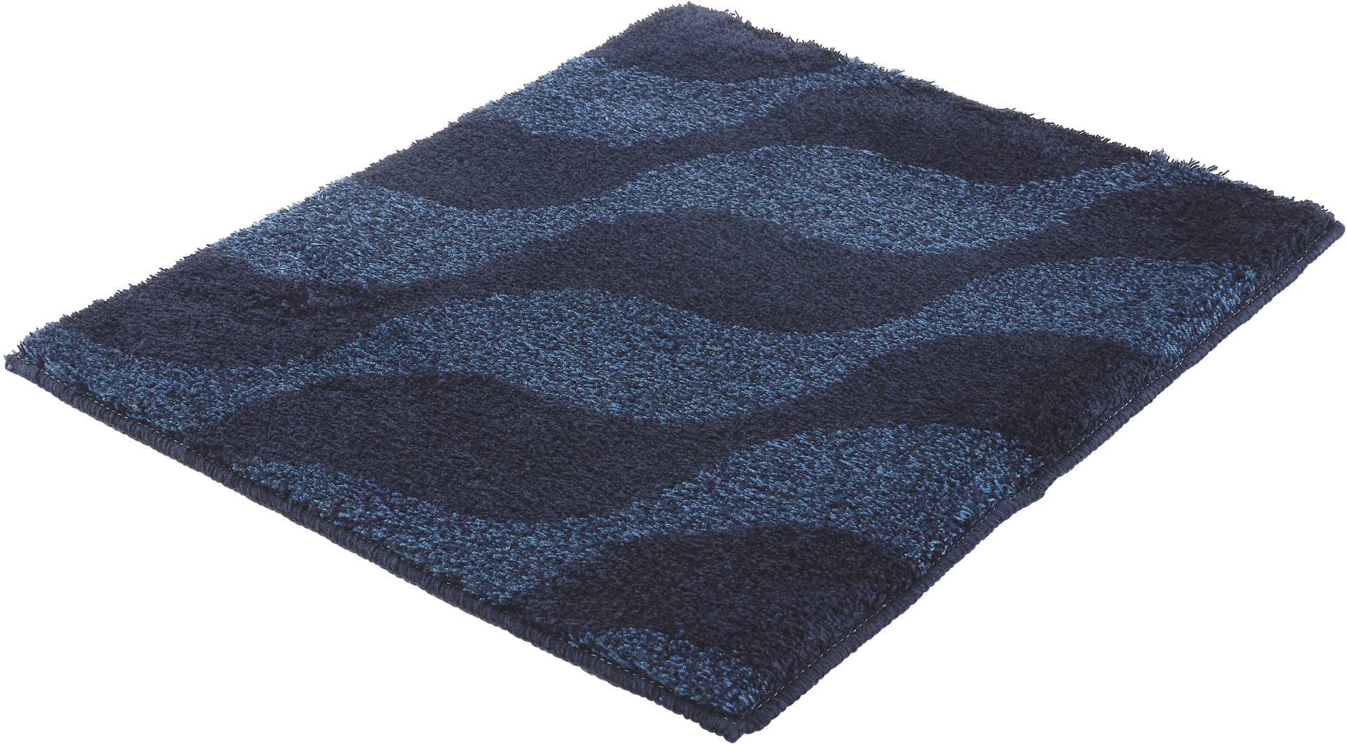 Kleine Wolke Badematte ""Onda"" Höhe 15 mm rutschhemmend beschichtet fußbodenheizungsgeeignet Badteppich, modernes Ton in Ton Wellendesign, flauschig von Kleine Wolke