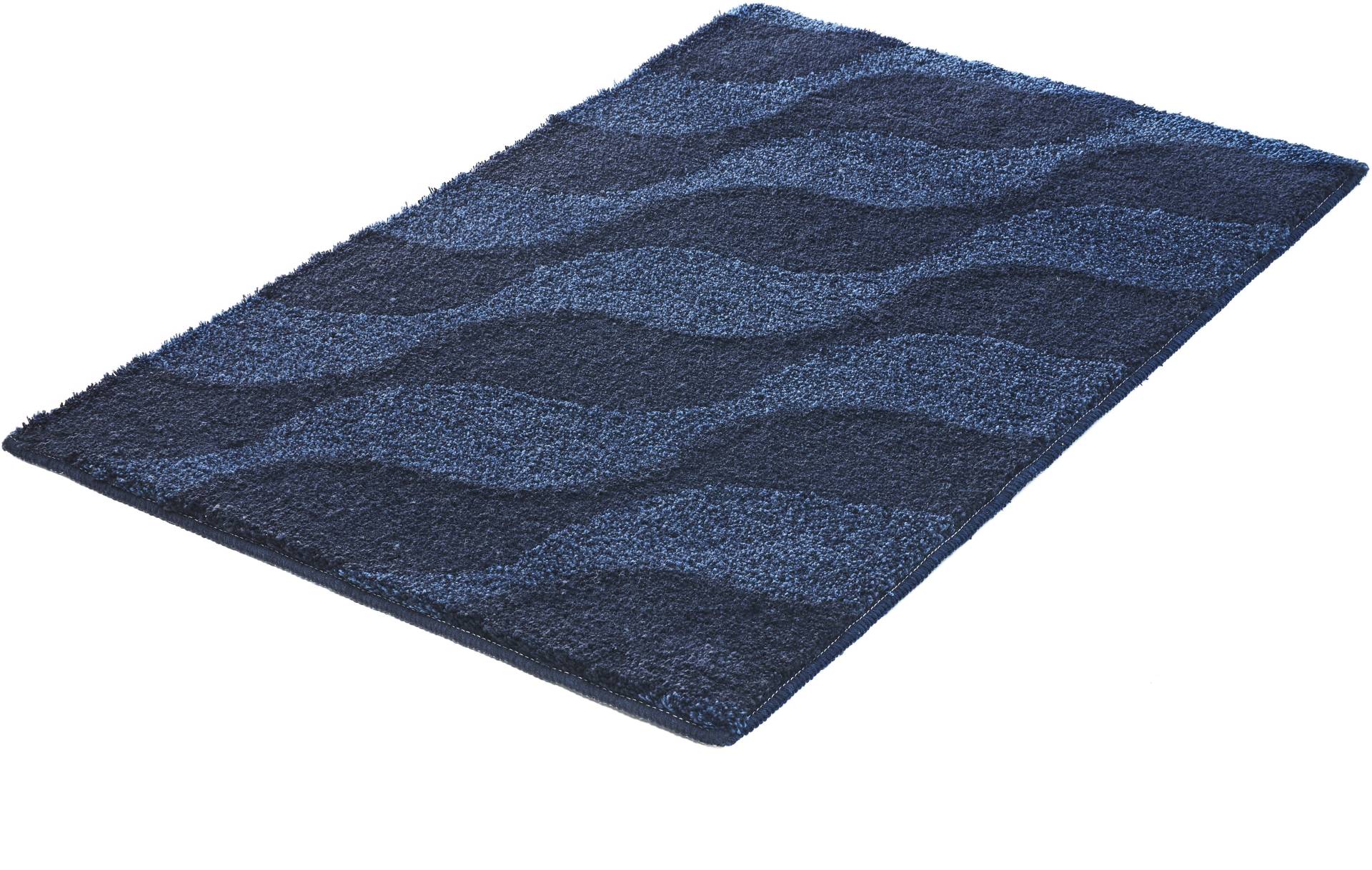 Kleine Wolke Badematte ""Onda"" Höhe 15 mm rutschhemmend beschichtet fußbodenheizungsgeeignet Badteppich, modernes Ton in Ton Wellendesign, flauschig von Kleine Wolke