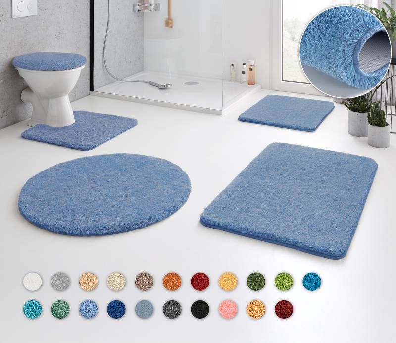 Kleine Wolke Badematte "RELAX" Höhe 30 mm rutschhemmend beschichtet fußbodenheizungsgeeignet Badteppich, Uni Farben, rechteckig, rund & als Set erhältlich von Kleine Wolke