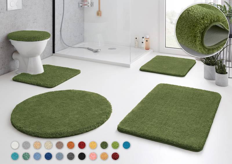 Kleine Wolke Badematte "RELAX" Höhe 30 mm rutschhemmend beschichtet fußbodenheizungsgeeignet Badteppich, Uni Farben, rechteckig, rund & als Set erhältlich von Kleine Wolke