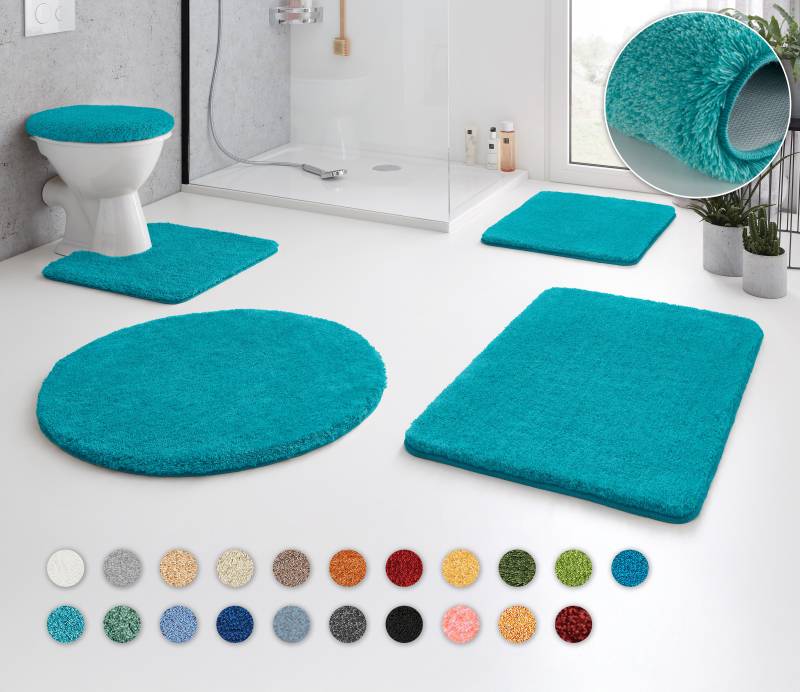 Kleine Wolke Badematte "RELAX" Höhe 30 mm rutschhemmend beschichtet fußbodenheizungsgeeignet Badteppich, Uni Farben, rechteckig, rund & als Set erhältlich von Kleine Wolke