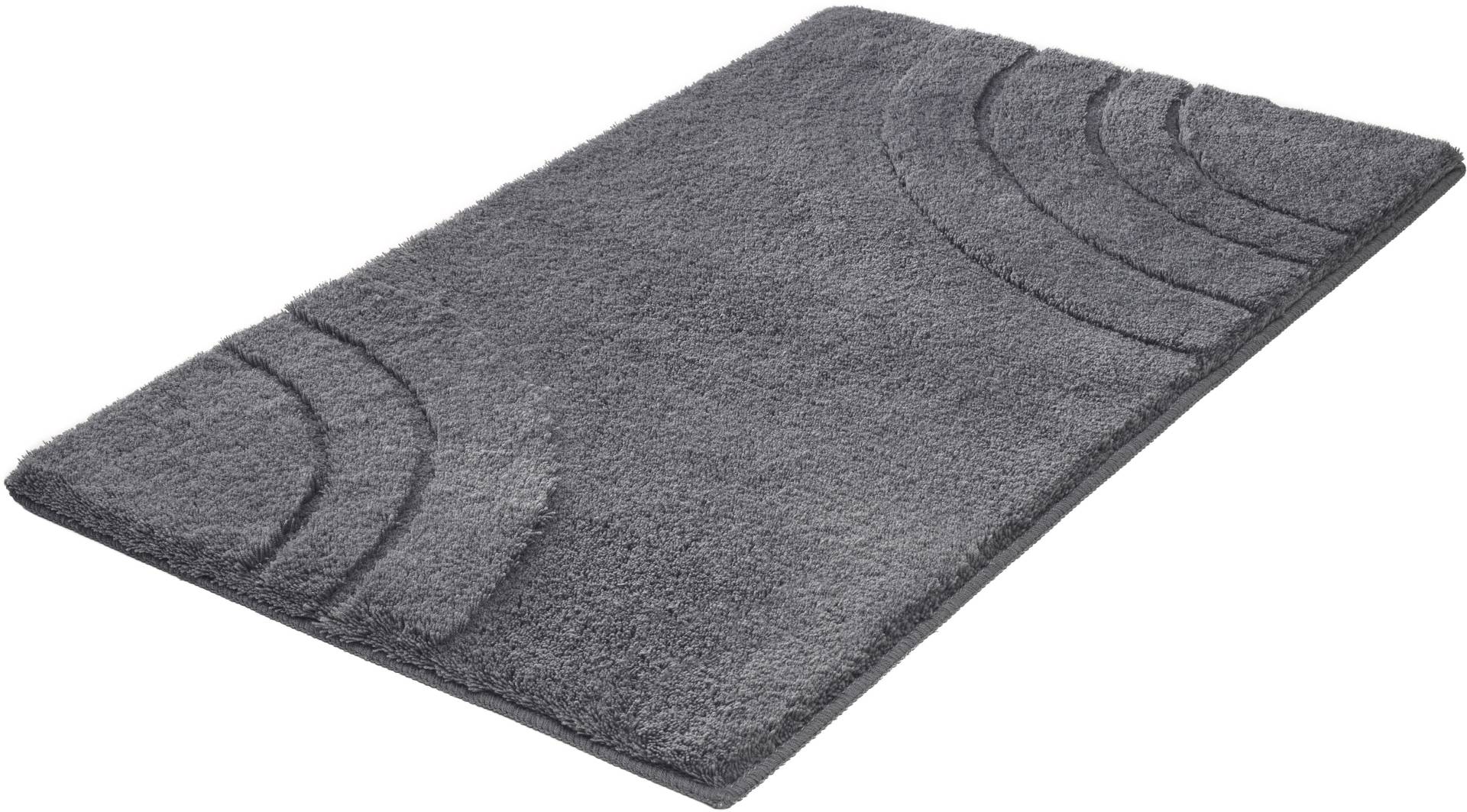 Kleine Wolke Badematte ""Saturn"" Höhe 25 mm rutschhemmend beschichtet fußbodenheizungsgeeignet Badteppich, Uni Farben, modernes Design, Hoch-Tief Effekt von Kleine Wolke