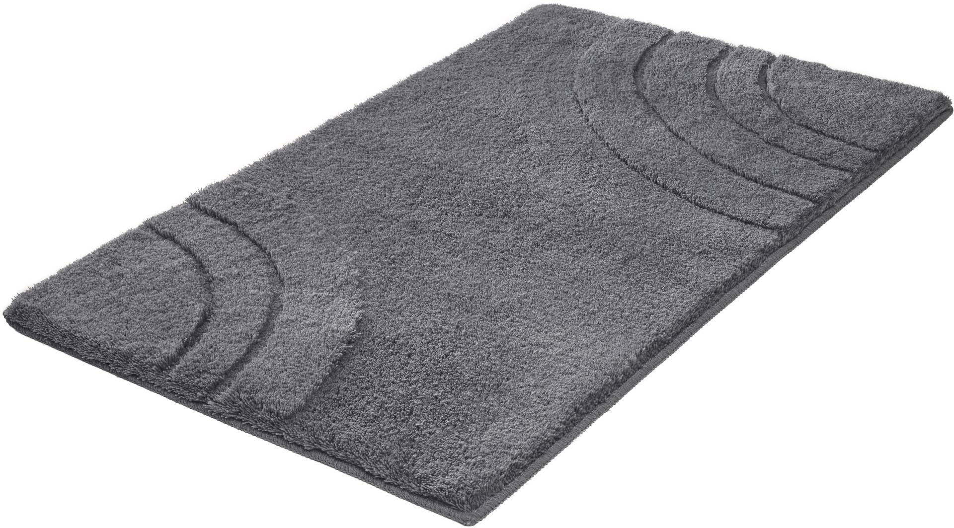 Kleine Wolke Badematte ""Saturn"" Höhe 25 mm rutschhemmend beschichtet fußbodenheizungsgeeignet Badteppich, Uni Farben, modernes Design, Hoch-Tief Effekt von Kleine Wolke