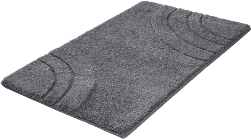 Kleine Wolke Badematte ""Saturn"" Höhe 25 mm rutschhemmend beschichtet fußbodenheizungsgeeignet Badteppich, Uni Farben, modernes Design, Hoch-Tief Effekt von Kleine Wolke