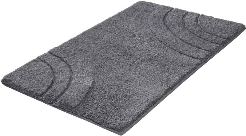 Kleine Wolke Badematte ""Saturn"" Höhe 25 mm rutschhemmend beschichtet fußbodenheizungsgeeignet Badteppich, Uni Farben, modernes Design, Hoch-Tief Effekt von Kleine Wolke