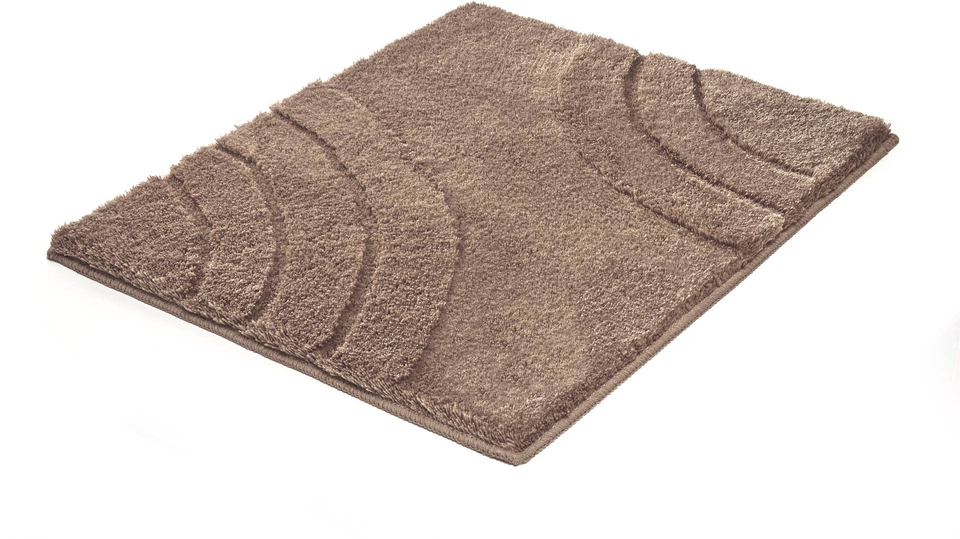 Kleine Wolke Badematte ""Saturn"" Höhe 25 mm rutschhemmend beschichtet fußbodenheizungsgeeignet Badteppich, Uni Farben, modernes Design, Hoch-Tief Effekt von Kleine Wolke