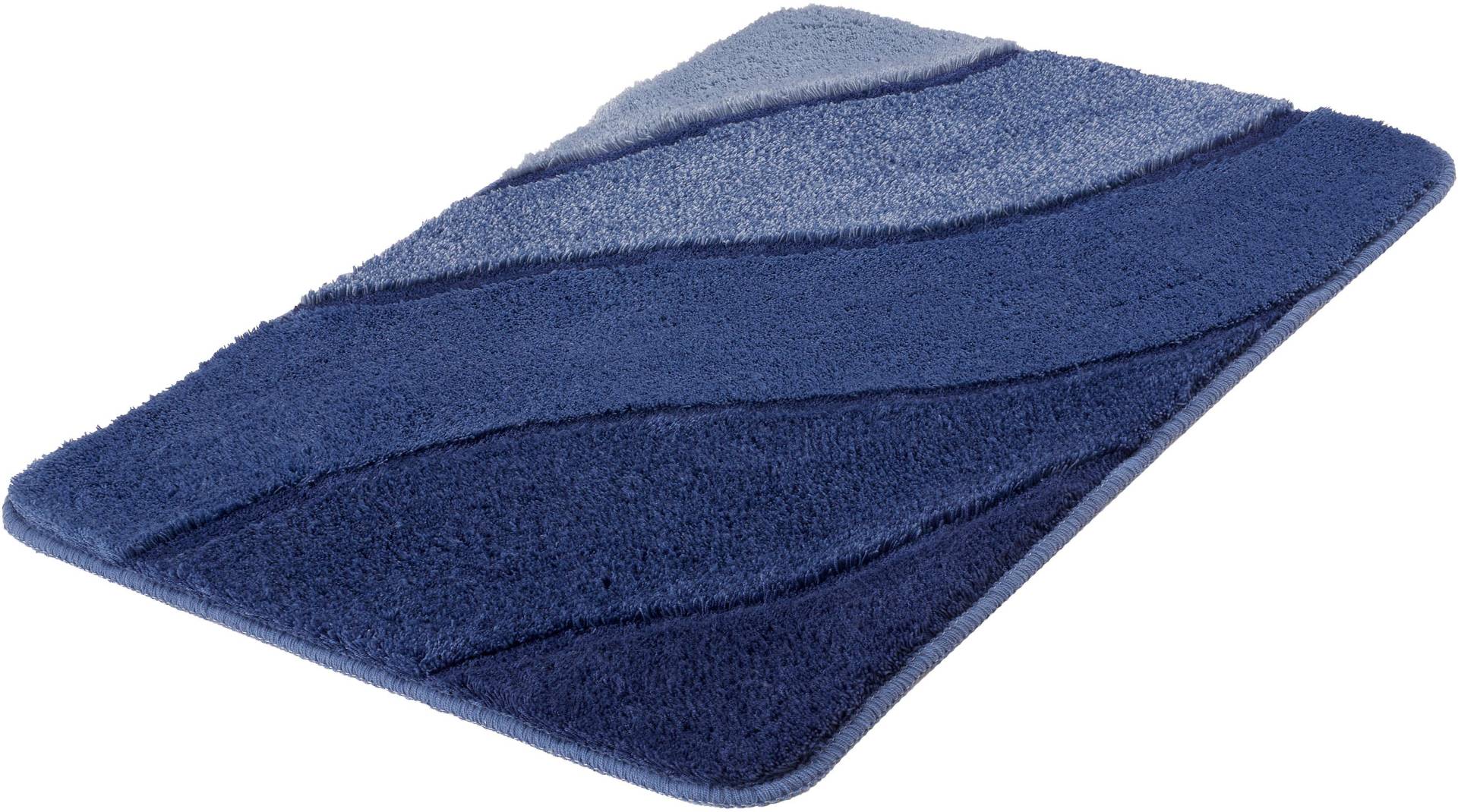 Kleine Wolke Badematte "Serenade" Höhe 20 mm rutschhemmend beschichtet fußbodenheizungsgeeignet Badteppich, Wellen Design, Farbverlauf, Hoch-Tief Effekt, waschbar von Kleine Wolke