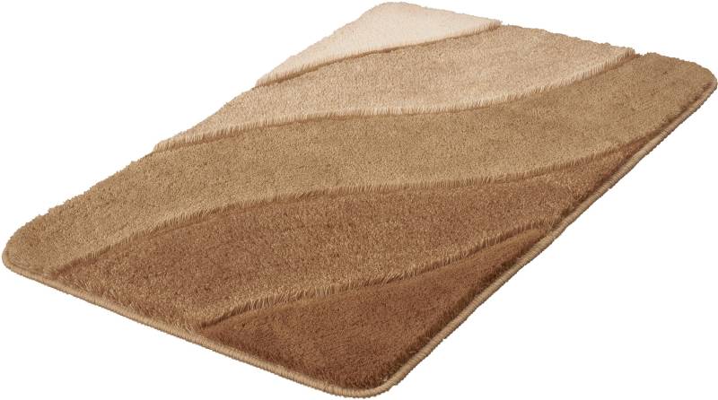 Kleine Wolke Badematte "Serenade" Höhe 20 mm rutschhemmend beschichtet fußbodenheizungsgeeignet Badteppich, Wellen Design, Farbverlauf, Hoch-Tief Effekt, waschbar von Kleine Wolke