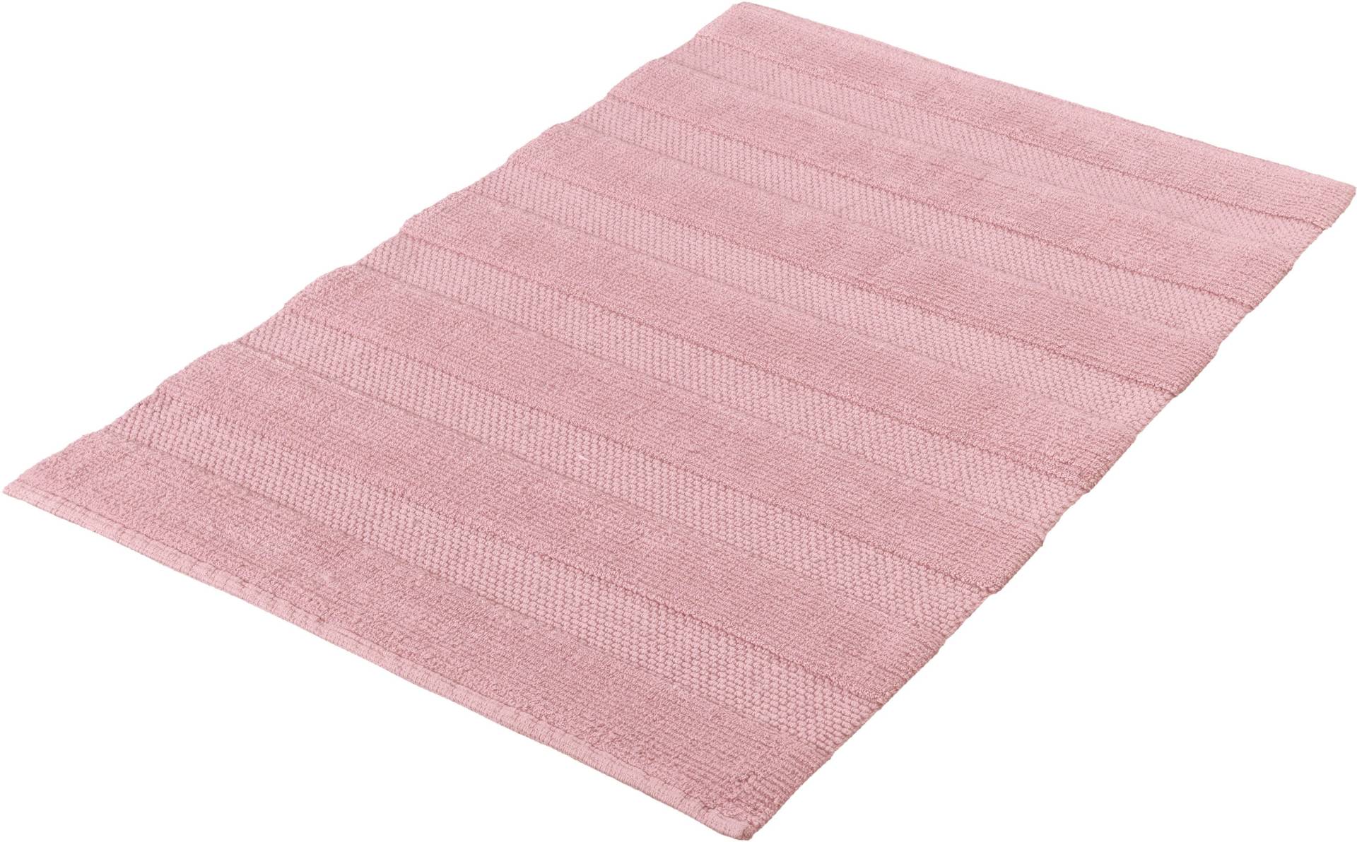 Kleine Wolke Badematte "Tikka", rutschhemmend beschichtet, fußbodenheizungsgeeignet, Badteppich, Uni-Farben, gestreift, Hoch-Tief Effekt von Kleine Wolke