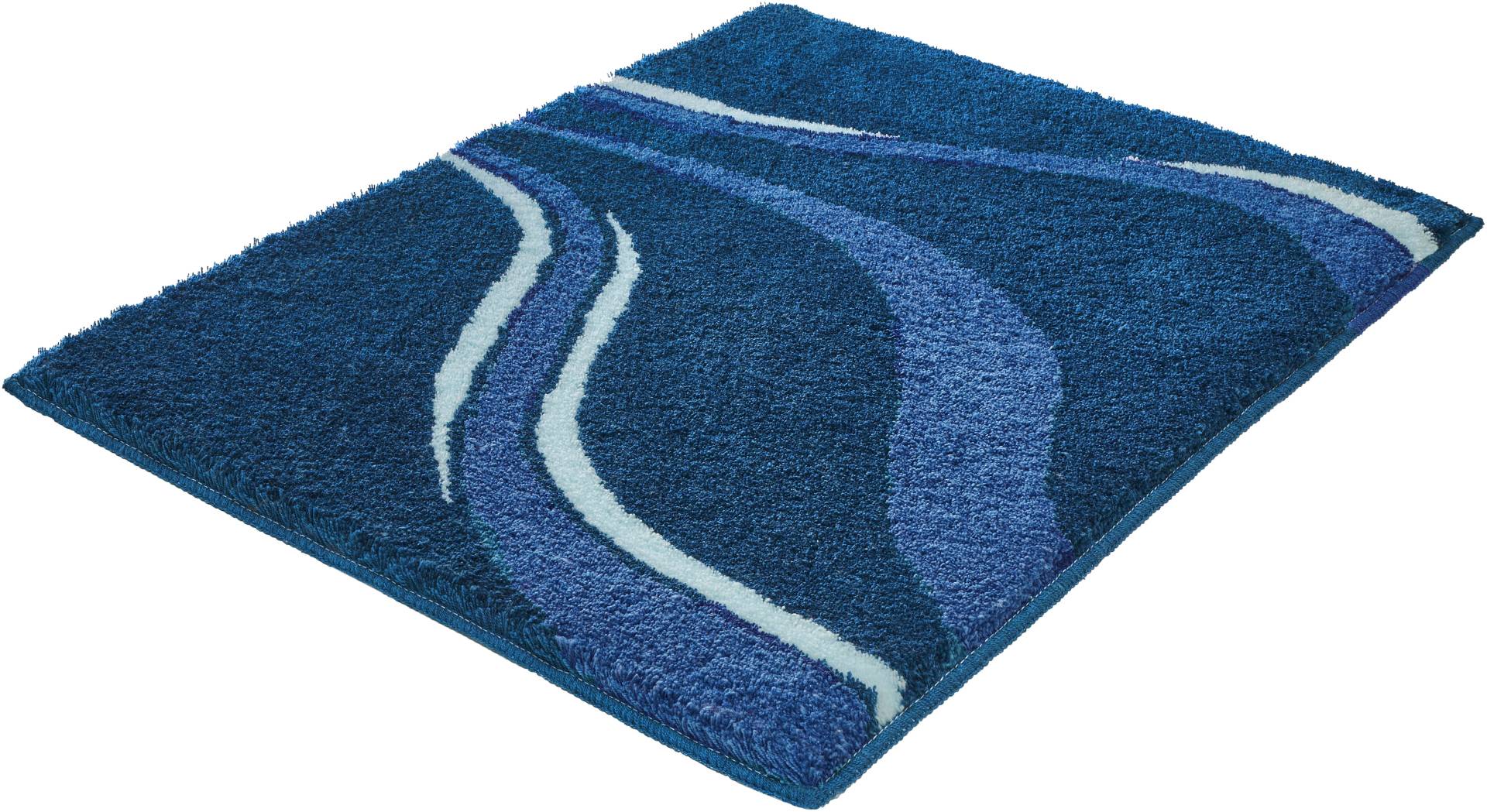 Kleine Wolke Badematte ""Vento"" Höhe 20 mm rutschhemmend beschichtet fußbodenheizungsgeeignet Badteppich, modernes Welledesign, besonders weich von Kleine Wolke