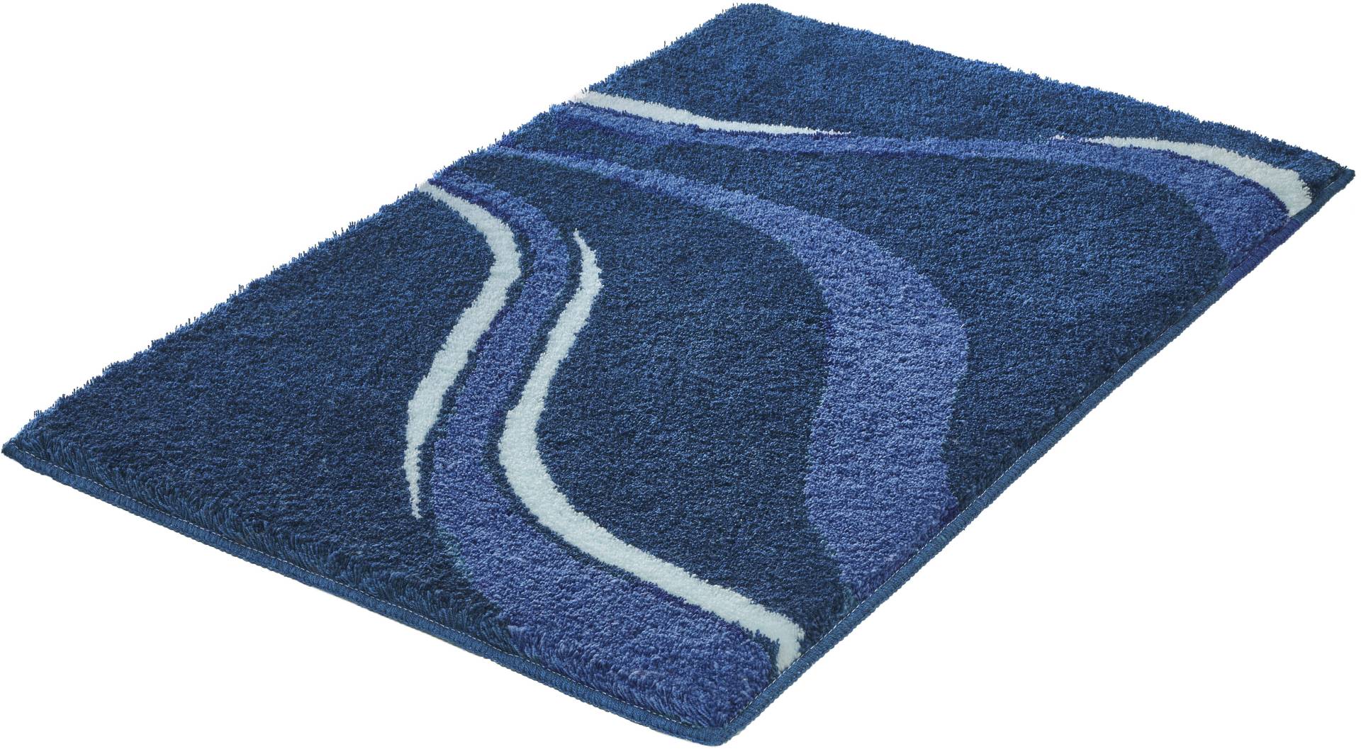 Kleine Wolke Badematte ""Vento"" Höhe 20 mm rutschhemmend beschichtet fußbodenheizungsgeeignet Badteppich, modernes Welledesign, besonders weich von Kleine Wolke