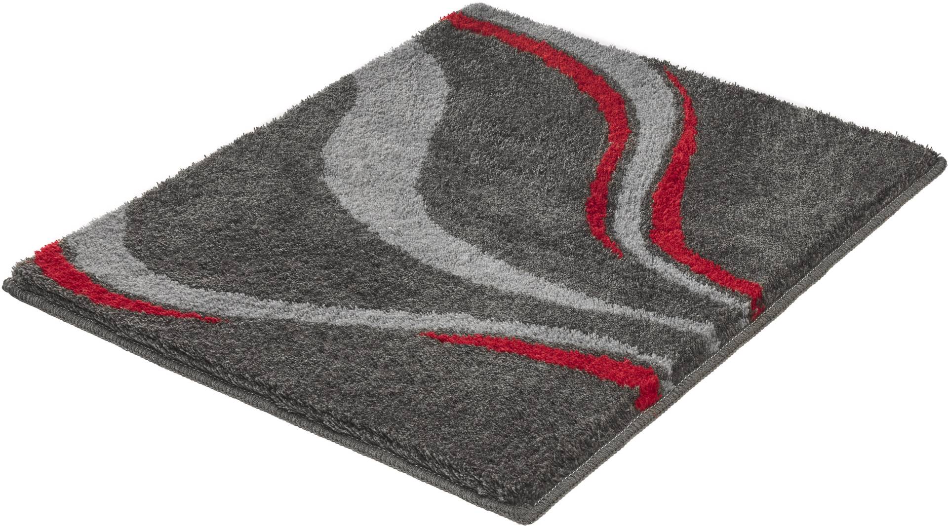 Kleine Wolke Badematte ""Vento"" Höhe 20 mm rutschhemmend beschichtet fußbodenheizungsgeeignet Badteppich, modernes Welledesign, besonders weich von Kleine Wolke