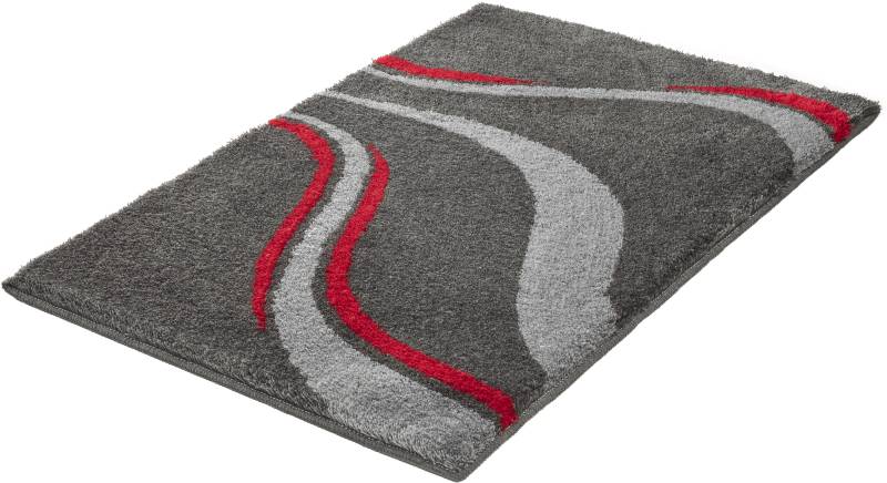 Kleine Wolke Badematte ""Vento"" Höhe 20 mm rutschhemmend beschichtet fußbodenheizungsgeeignet Badteppich, modernes Welledesign, besonders weich von Kleine Wolke