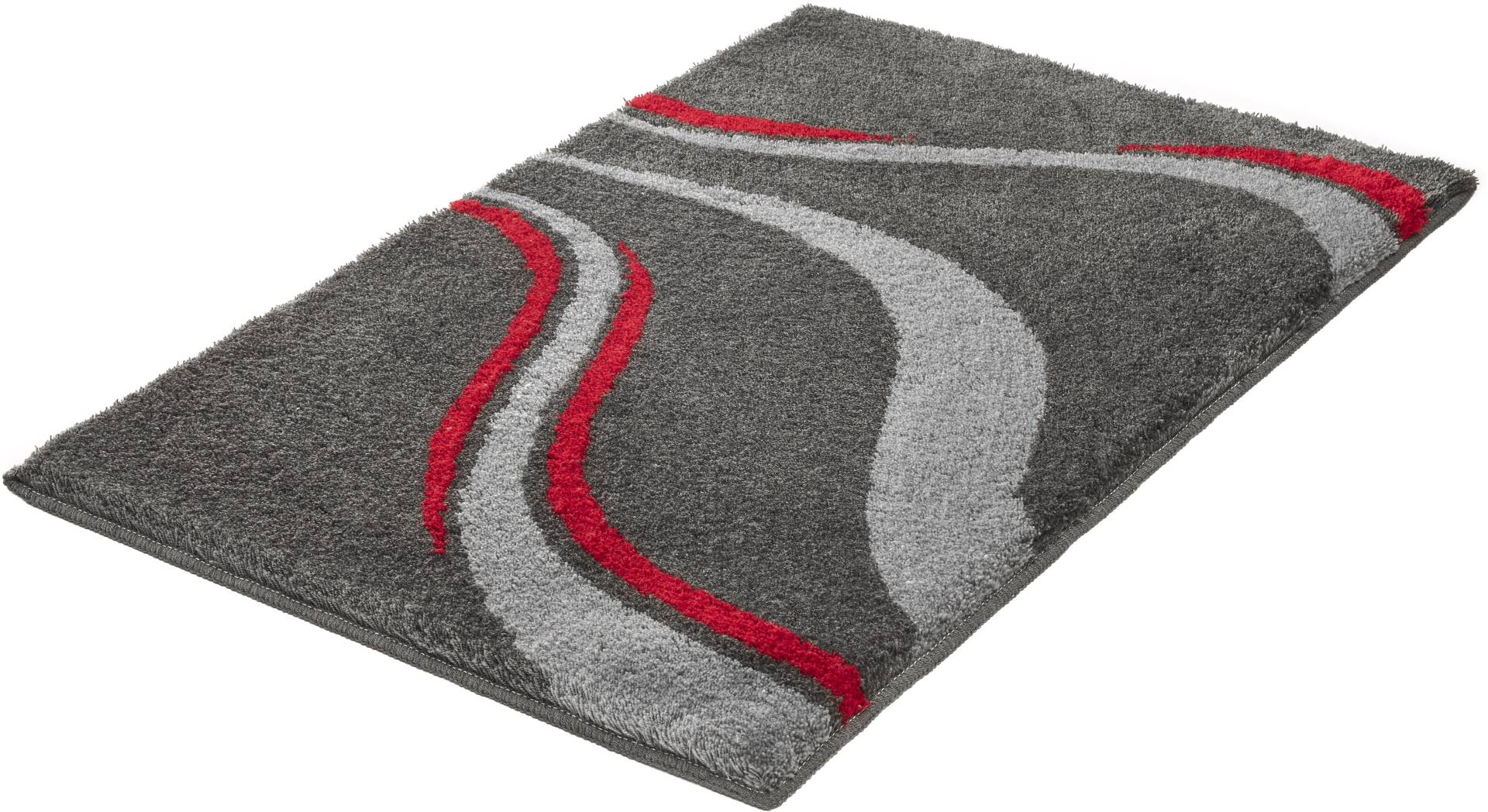 Kleine Wolke Badematte ""Vento"" Höhe 20 mm rutschhemmend beschichtet fußbodenheizungsgeeignet Badteppich, modernes Welledesign, besonders weich von Kleine Wolke