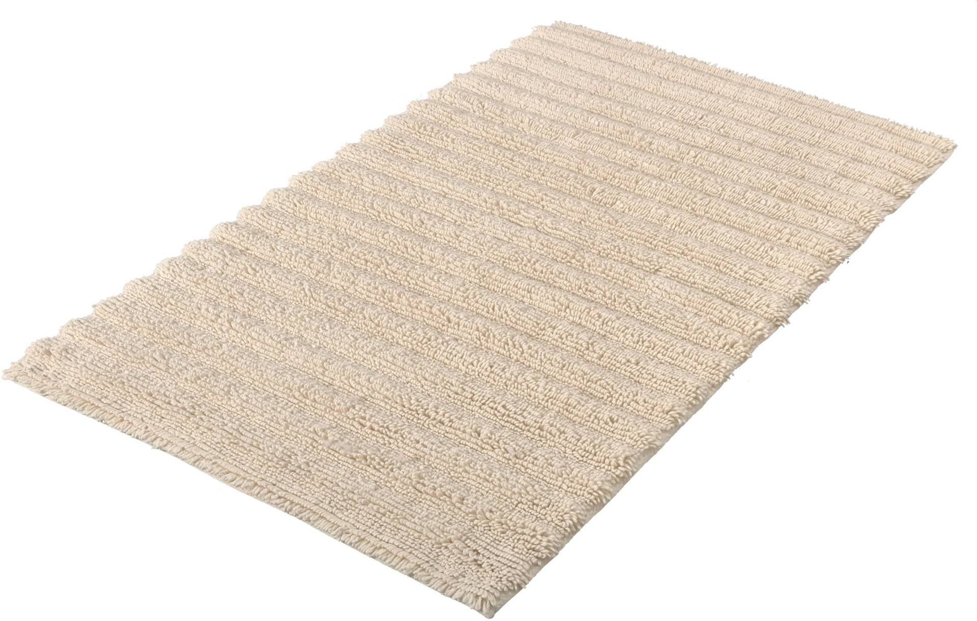 Kleine Wolke Badematte "Yara" Höhe 5 mm beidseitig nutzbar  fußbodenheizungsgeeignet Badteppich, Uni Farben, gestreift, waschbar von Kleine Wolke