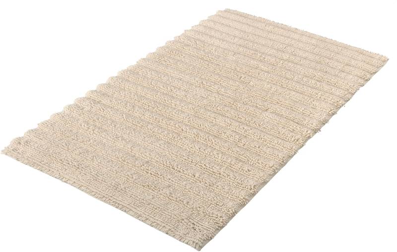 Kleine Wolke Badematte "Yara" Höhe 5 mm beidseitig nutzbar  fußbodenheizungsgeeignet Badteppich, Uni Farben, gestreift, waschbar von Kleine Wolke
