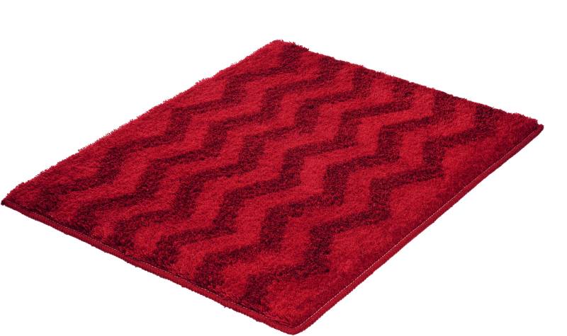 Kleine Wolke Badematte ""Zack"" Höhe 20 mm rutschhemmend beschichtet fußbodenheizungsgeeignet Badteppich, modernes Zickzack Design, Ton in Ton von Kleine Wolke