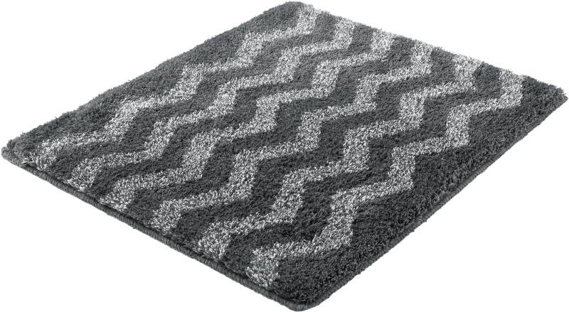 Kleine Wolke Badematte ""Zack"" Höhe 20 mm rutschhemmend beschichtet fußbodenheizungsgeeignet Badteppich, modernes Zickzack Design, Ton in Ton von Kleine Wolke