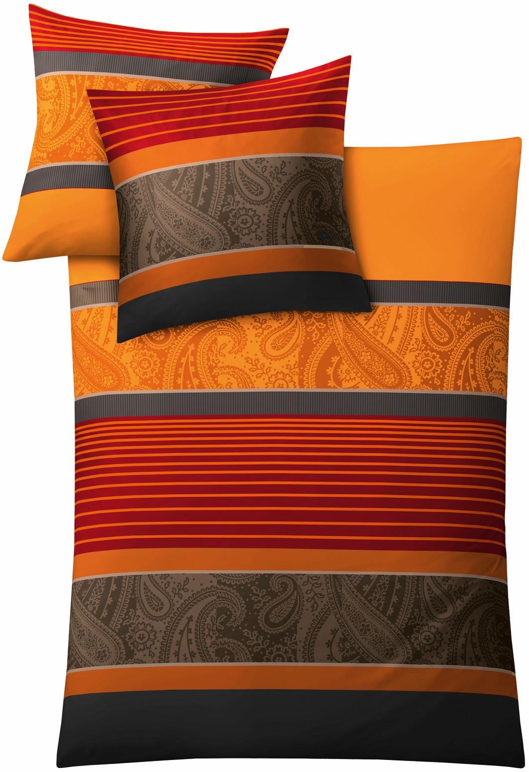 Kleine Wolke Bettwäsche "Cambridge in Gr. 135x200 oder 155x220 cm" 2 Stk. tlg. gestreifte Bettwäsche aus Baumwolle, Bettwäsche mit Paisley-Design von Kleine Wolke