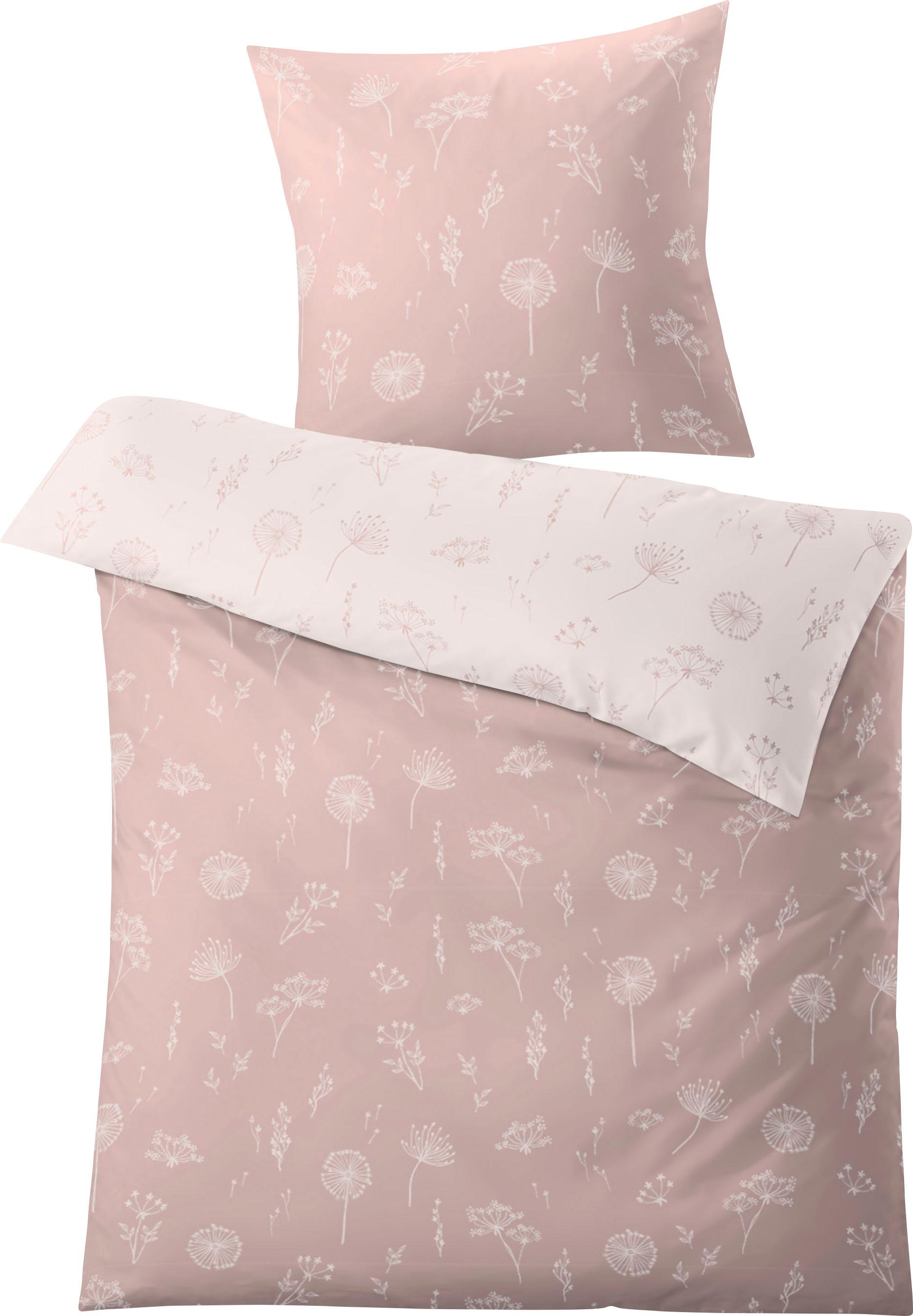 Kleine Wolke Wendebettwäsche "Leone in Gr. 135x200 oder 155x220 cm" 2 Stk. tlg. geblümte Bettwäsche aus Baumwolle, Bettwäsche mit Reißverschluss von Kleine Wolke