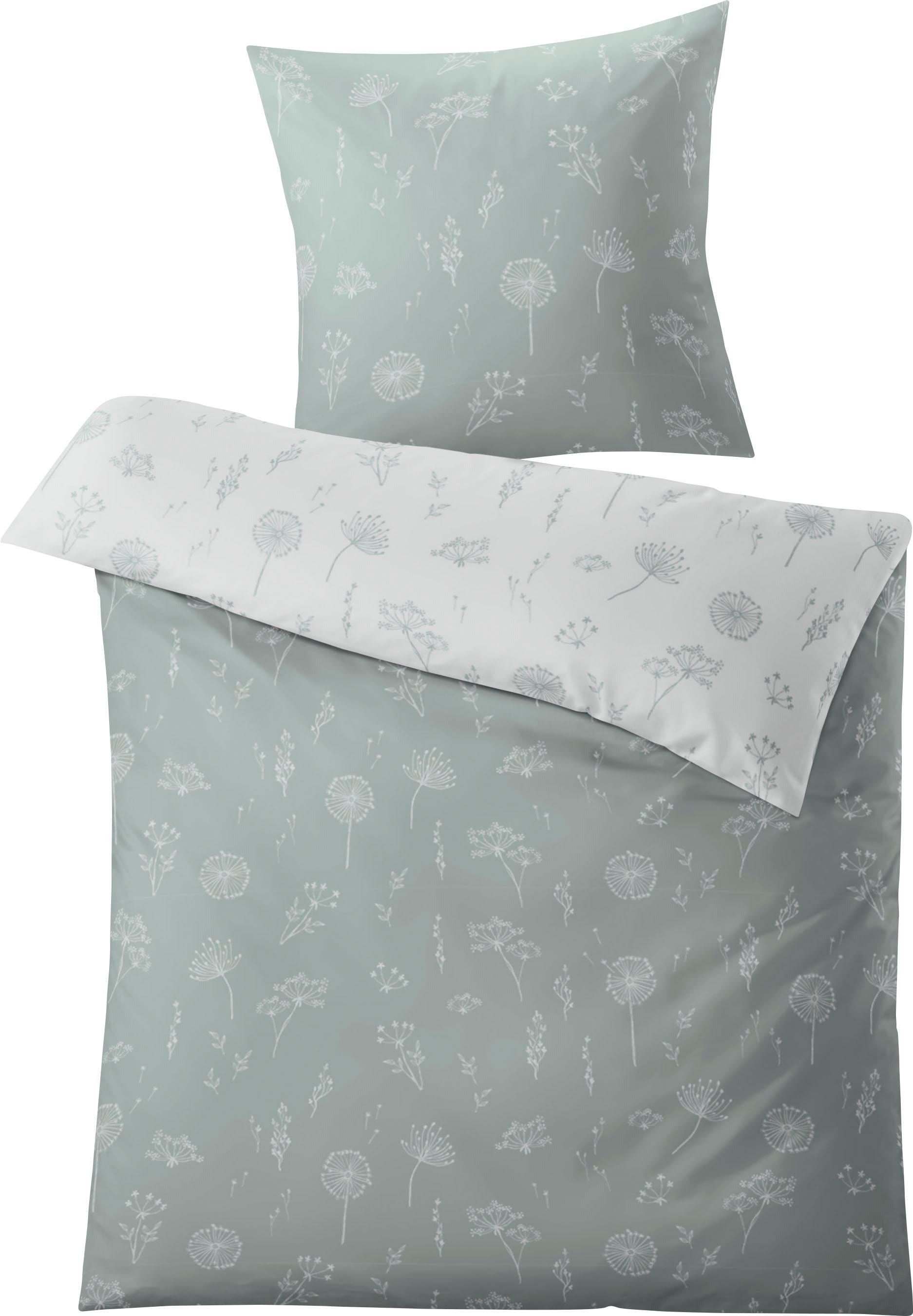 Kleine Wolke Wendebettwäsche "Leone in Gr. 135x200 oder 155x220 cm" 2 Stk. tlg. geblümte Bettwäsche aus Baumwolle, Bettwäsche mit Reißverschluss von Kleine Wolke