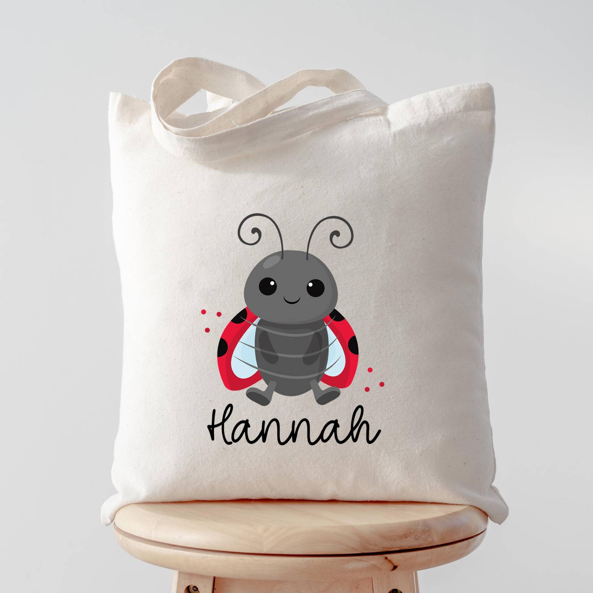 Marienkäfer Stofftasche Tasche Personalisiert & Name - Kinder Beutel Kindertasche Mit Wunschname Wechselwäsche Jutebeutel Kindergarten von KleineBuchstabenDE