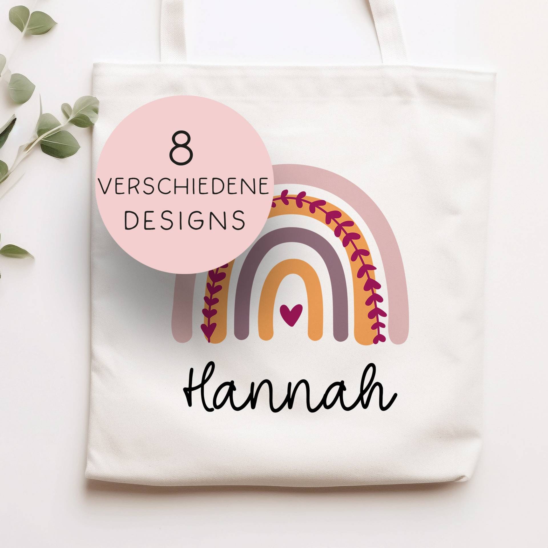 Regenbogen Stofftasche Tasche Kinder-Beutel Mit Namen Als Sporttasche, Wechselwäsche, Tragetasche - Kita, Schule & Kindergarten von KleineBuchstabenDE