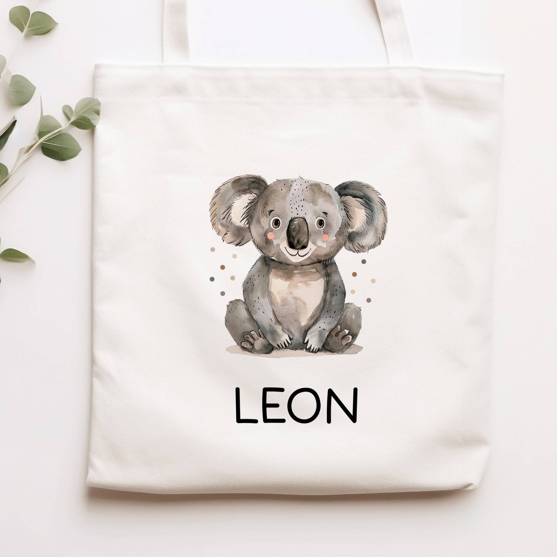 Stofftasche Koala Mit Namen Personalisiert Kinder-Beutel Als Sporttasche, Wechselwäsche, Stoffbeutel - Kita, Kiga, Schule & Kindergarten von KleineBuchstabenDE