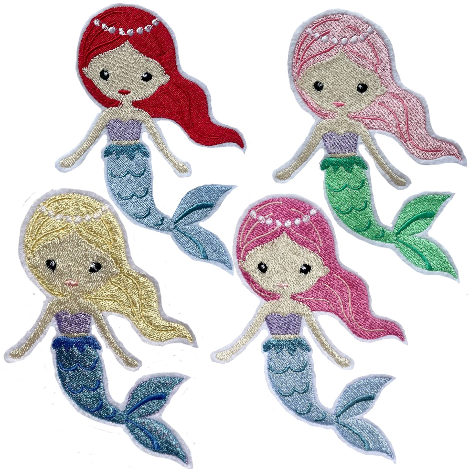 Aufnäher/ Applikation "Meerjungfrau" - Stickerei Auf Filz 3. Größen Zur Auswahl von KleineKinderstube
