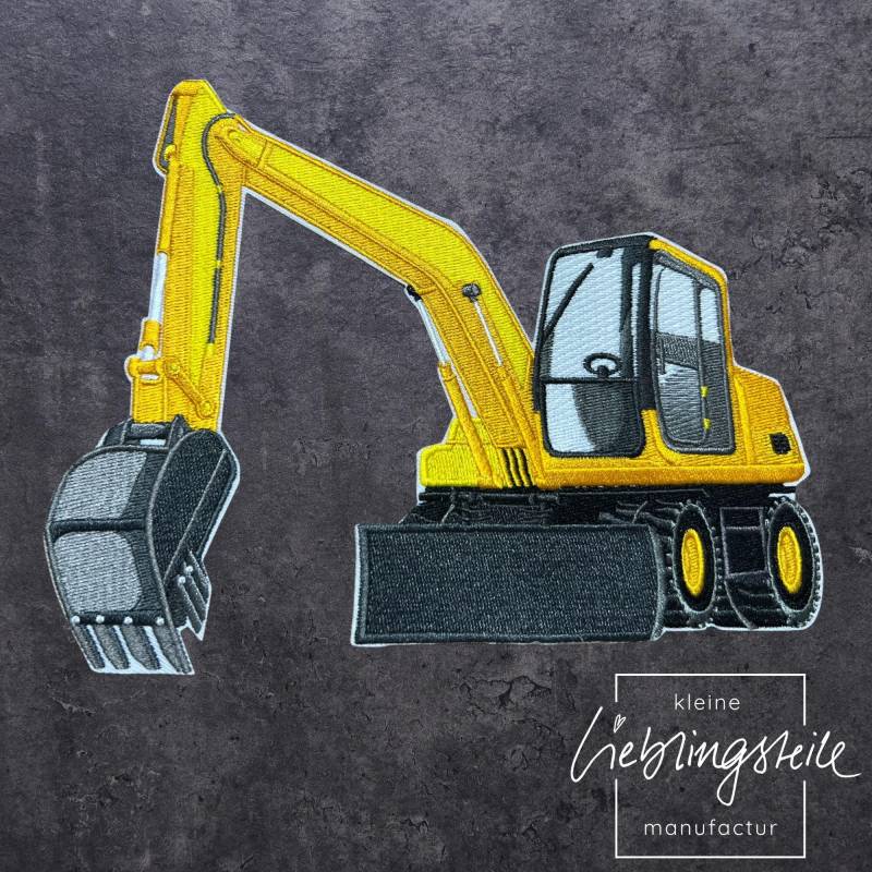 Bagger Aufnäher Bügelbild Aufkleber Schaufelbagger Digger Excavator von KleineLieblingsteile