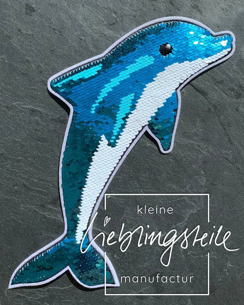 Delfin Aufnäher Bügelbild Wendepailletten Aufbügler Applikation Sticker Delfin Aufnäher Bügelbild Wendepailletten Aufbügler Applikation Sticker von KleineLieblingsteile