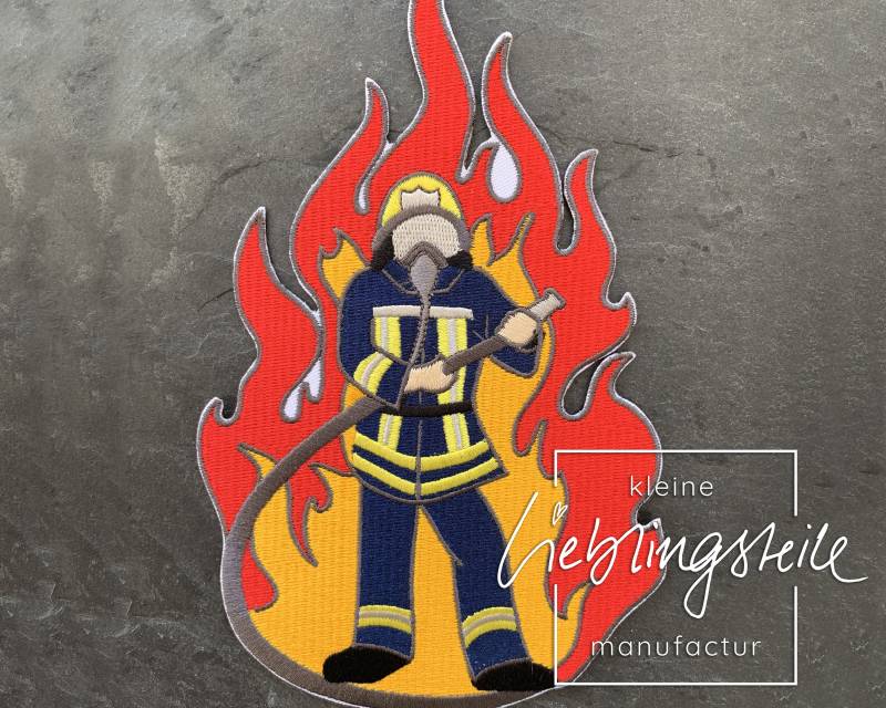 Feuerwehr Feuerwehrmann Aufnäher Bügelbild Aufbügler von KleineLieblingsteile