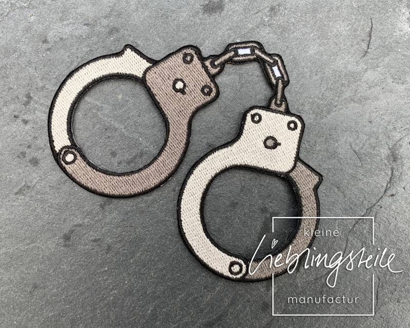 Handschellen Polizeihandschellen Aufbügler Applikation von KleineLieblingsteile