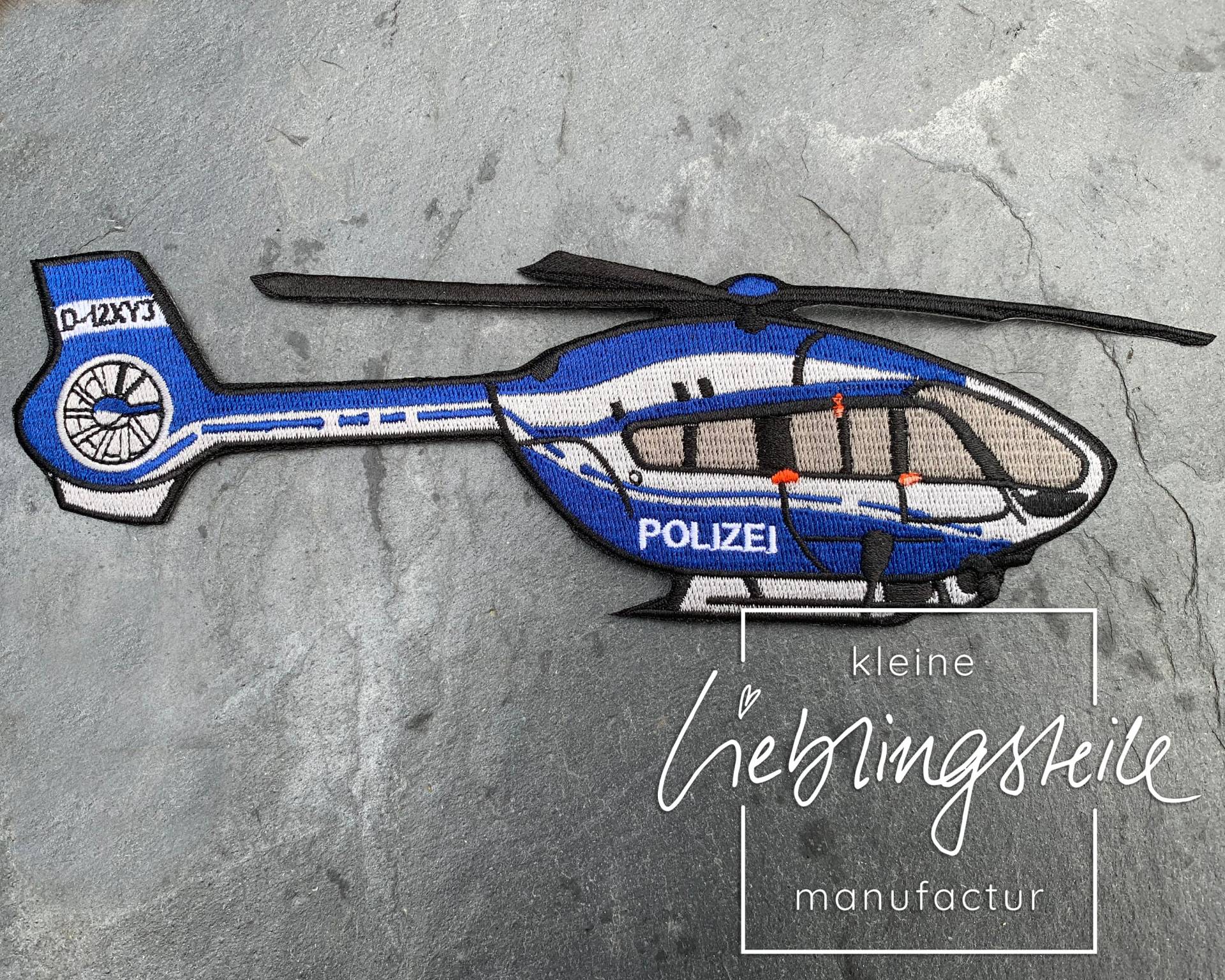 Polizei Polizeihubschrauber Helikopter Aufnäher Bügelbild Aufbügler von KleineLieblingsteile