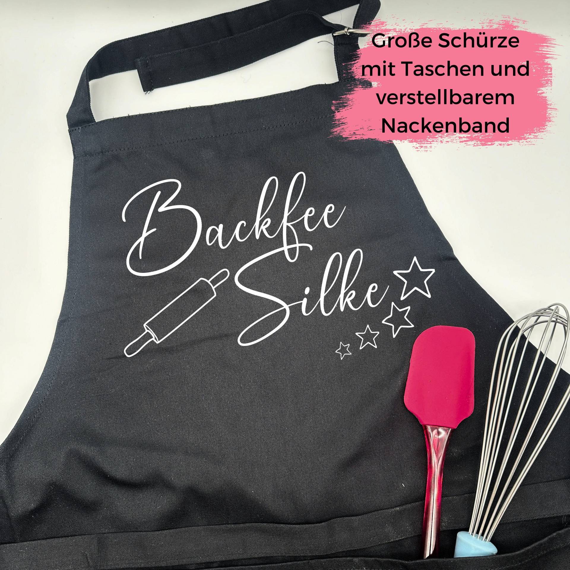 Große Backschürze Name Backfee Personalisierte Schürze - Kochschürze Küche Grill Geschenk -Hobbykoch Geburtstag Mann Frau Große Backschürze Name Backfee Personalisierte Schürze - Kochschürze Küche Grill Geschenk -Hobbykoch Geburtstag Mann Frau von KleineMeisterstuecke