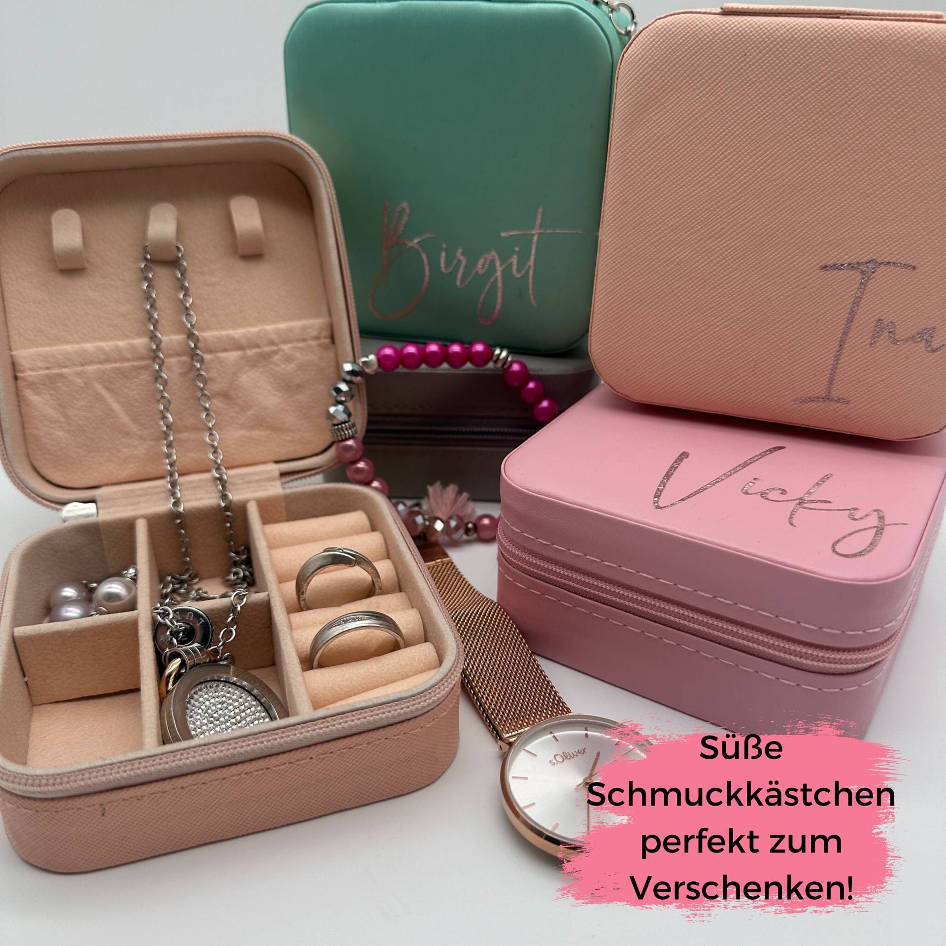 Personalisiertes Schmuckkästchen Mit Name | Geschenk Brautjungfer & Freundin Reise-Schmuckbox Hochzeit Jga Personalisiertes Schmuckkästchen Mit Name | Geschenk Brautjungfer & Freundin Reise-Schmuckbox Hochzeit Jga von KleineMeisterstuecke