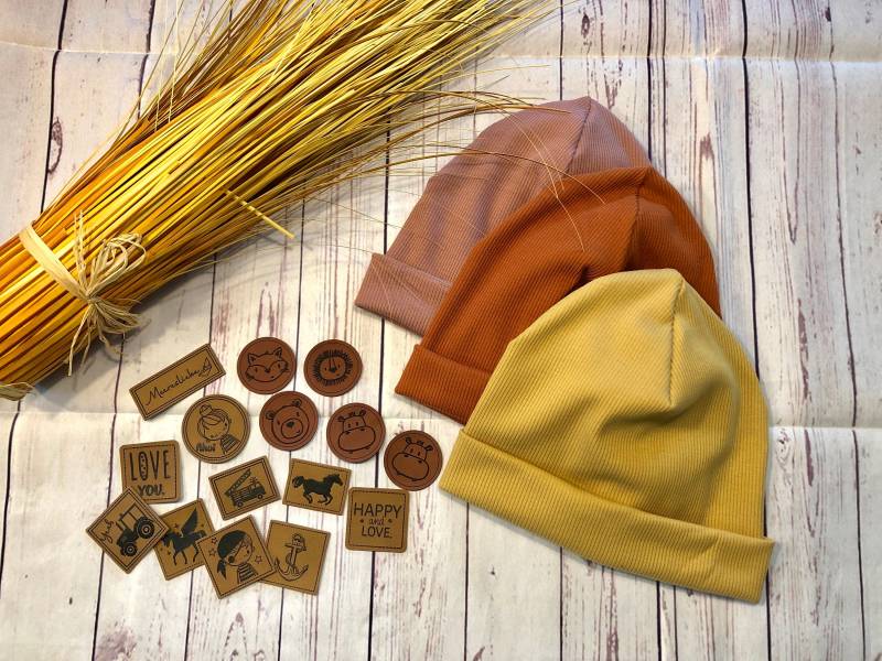 Hipster Beanie Ribbjersey Baby Ku 39-61, Doppellagig Herbst Ubergabgszeit Ribbjersey, Wendebeanie Kind Erwachsene von KleineNaeaehmadame