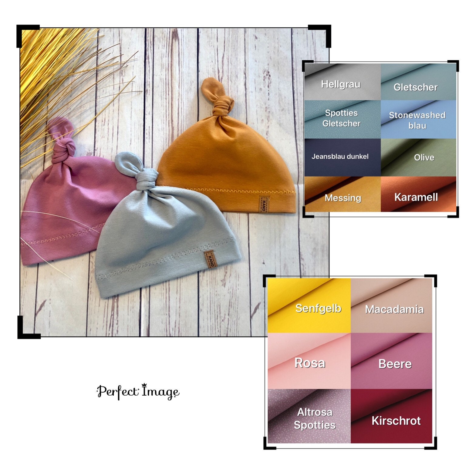 Knotenmütze Baby Ku 32-52 Verschiedene Farben Uni, Babymütze Frühchen Neugeborene Kleinkind, Ohrenmütze Frühjahr Sommer von KleineNaeaehmadame