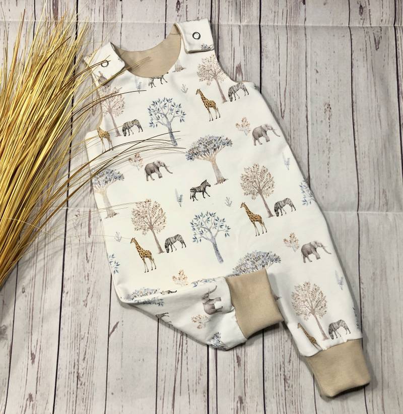Strampler Baby Gr. 44-92, Savanne Beige, Bio-Jersey Stoffonkel, Overall, Spieler, Romper von KleineNaeaehmadame