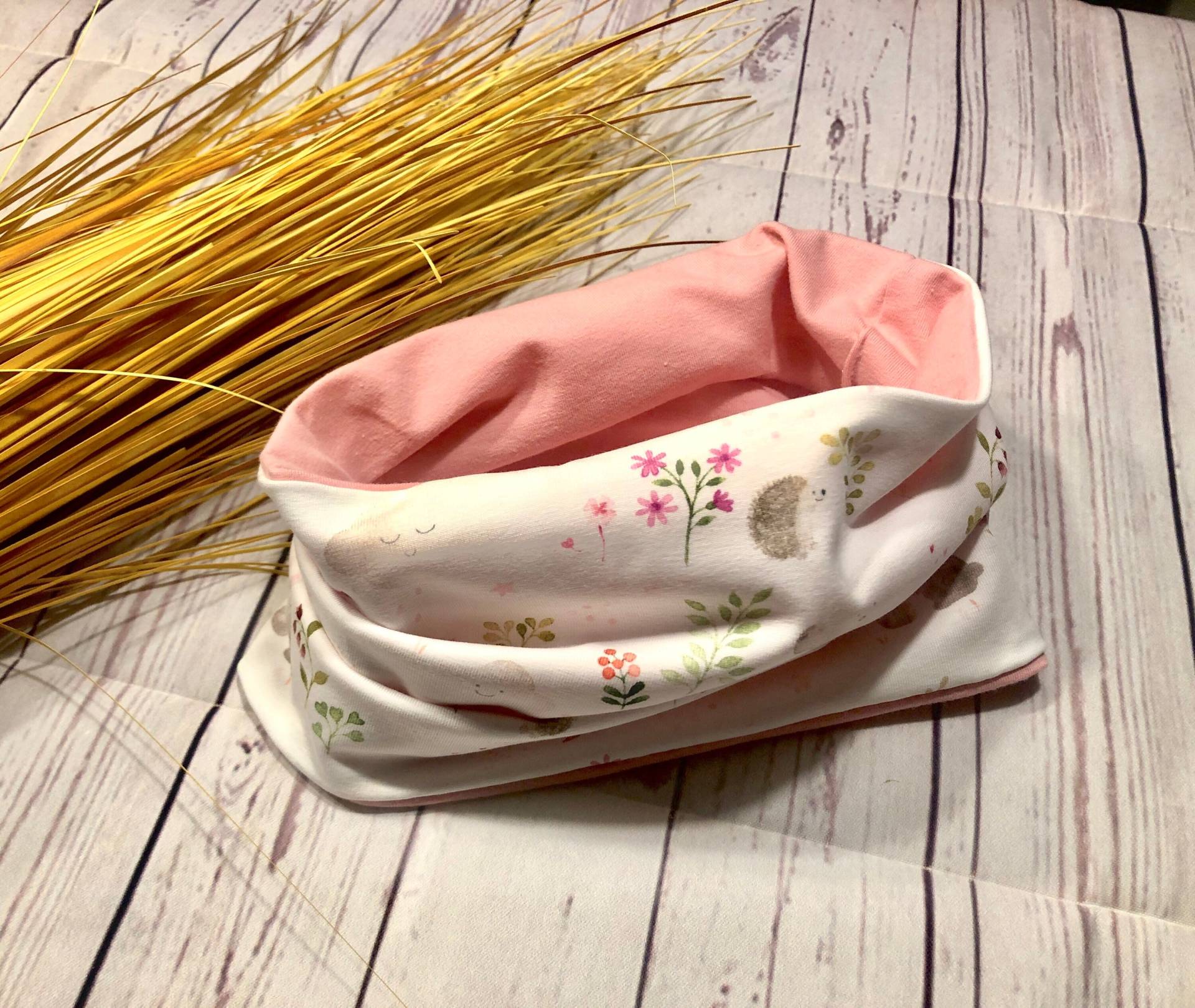 Wendeloop Loop Baby Ku 44-62 „Frühlingserwachen" Weiß Mit Rosa, Andere Farben Möglich, Schal Damen von KleineNaeaehmadame